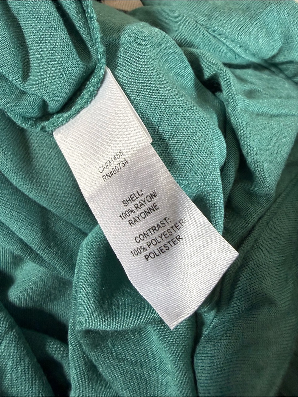 BCBGeneration Teal Ruffle-Front Blouse - Picture 7 of 8